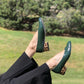 Zapato Roma richato verde